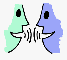 Two persons talk with each other